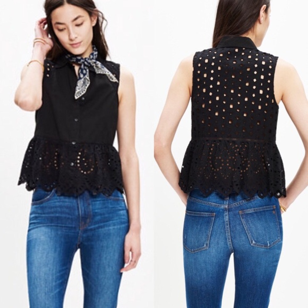 Madewell Eyelet Mix Top